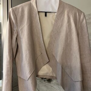 BCBGMaxAzria Light Beige Women's Open Front Blazer